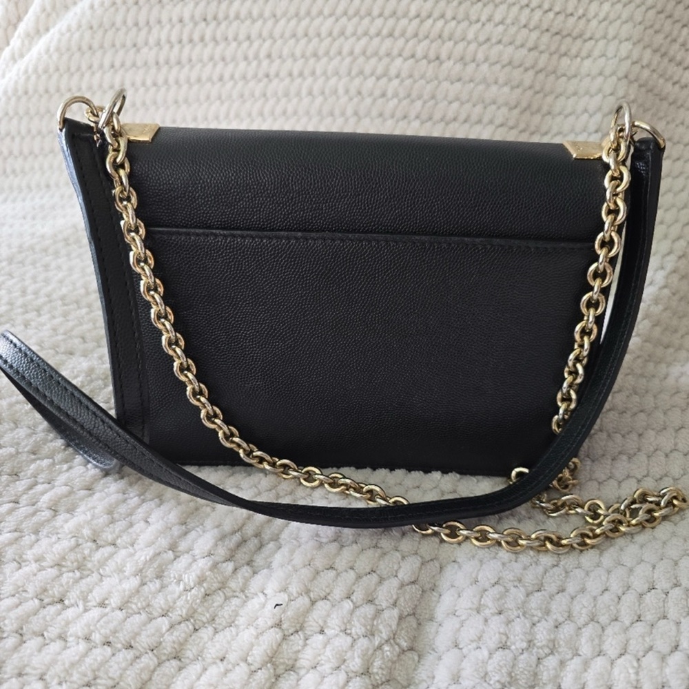Furla Black Crossbody Bag with Gold Chain EUC - Picture 4 of 4